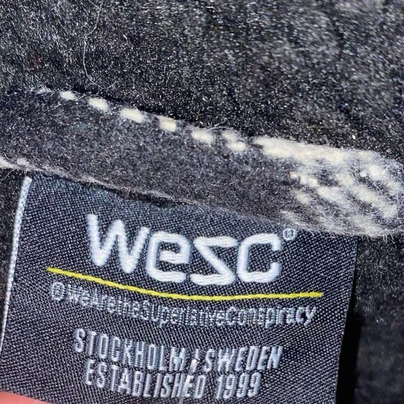 WESC Stockholm Sweden Liam Unisex Shirt Jacket Plaid Black Zip Men M Women L - Picture 13 of 15